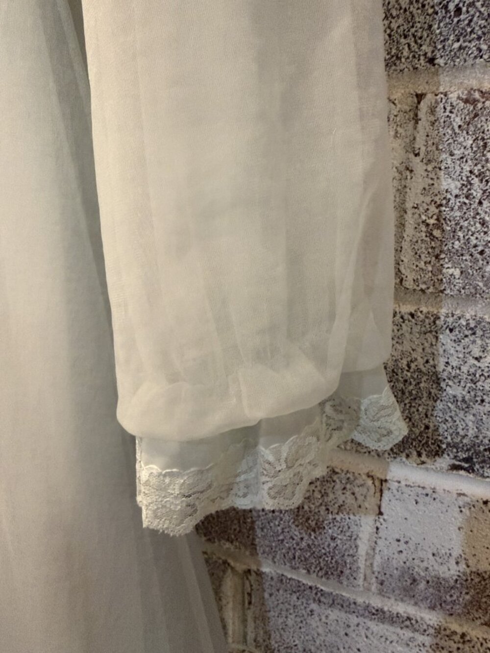 Vintage Powder Blue Lace Peignoir Set Sheer Nightgown & Matching Robe Romantic - Picture 5 of 12